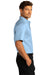 Port Authority Mens SuperPro React Short Sleeve Button Down Shirt w/ Pocket Cloud Blue Side