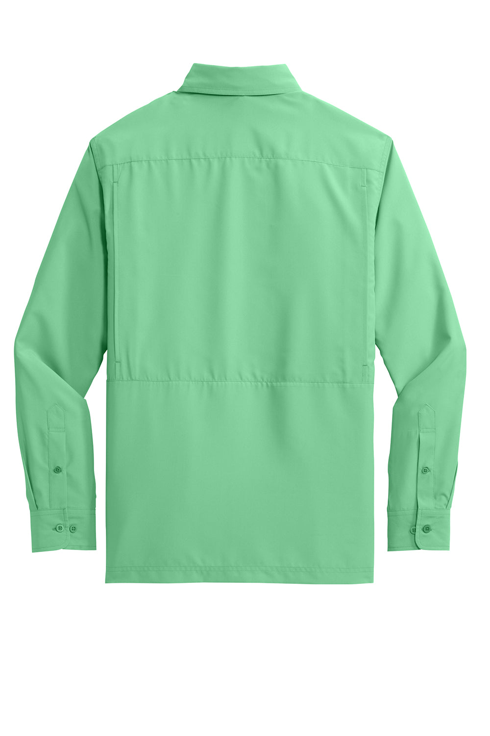 Port Authority W960 Mens Daybreak Moisture Wicking Long Sleeve Button Down Shirt w/ Double Pockets Bright Seafoam Green Flat Back
