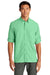 Port Authority W960 Mens Daybreak Moisture Wicking Long Sleeve Button Down Shirt w/ Double Pockets Bright Seafoam Green 3Q