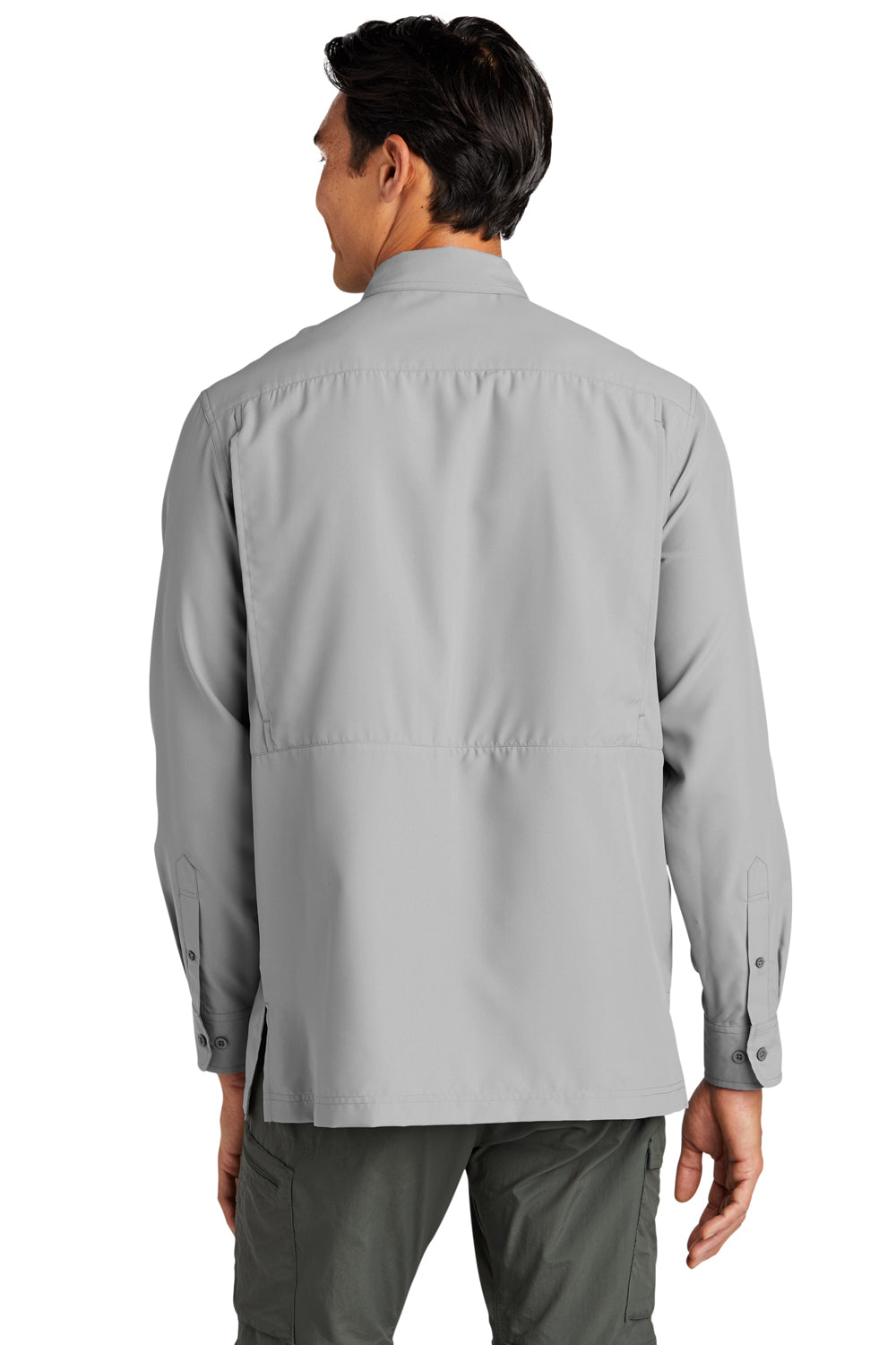 Port Authority W960 UV Daybreak Long Sleeve Button Down Shirt Gusty Grey Back