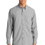 Port Authority Mens Daybreak Moisture Wicking Long Sleeve Button Down Shirt w/ Double Pockets - Gusty Grey