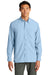 Port Authority W960 UV Daybreak Long Sleeve Button Down Shirt Light Blue Front
