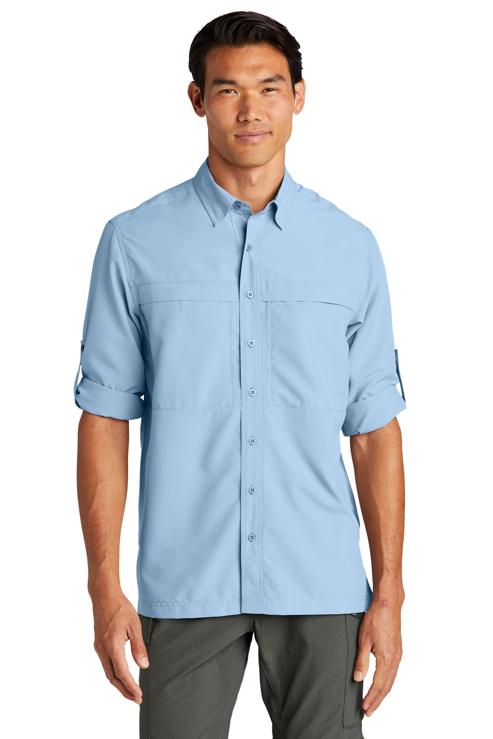 Port Authority W960 UV Daybreak Long Sleeve Button Down Shirt Light Blue 3Q