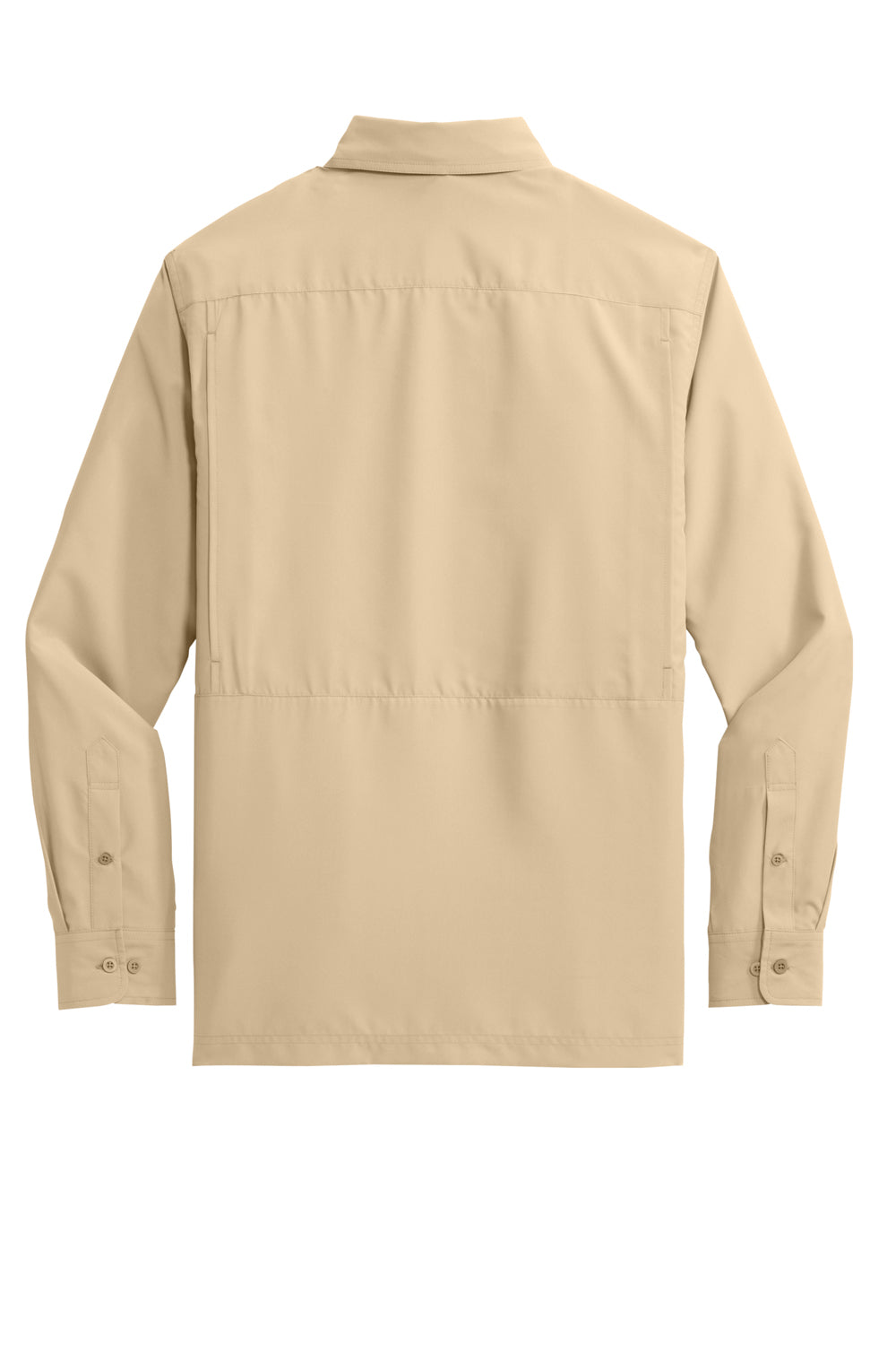 Port Authority W960 UV Daybreak Long Sleeve Button Down Shirt Oat Flat Back