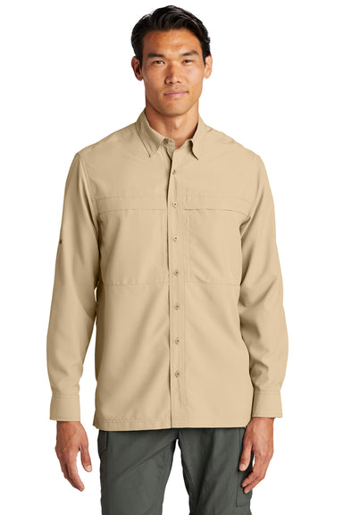 Port Authority W960 UV Daybreak Long Sleeve Button Down Shirt Oat Front