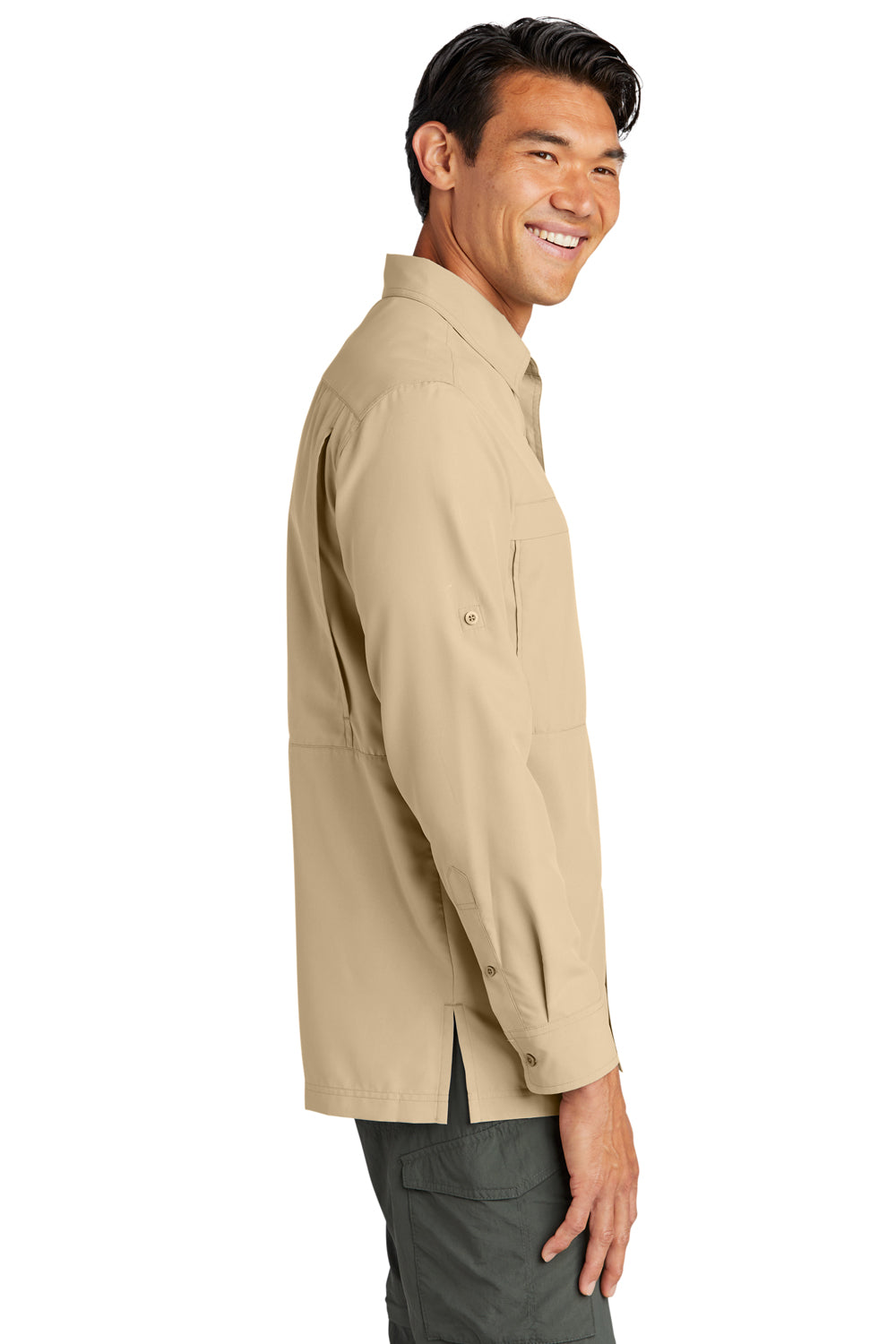 Port Authority W960 UV Daybreak Long Sleeve Button Down Shirt Oat Side