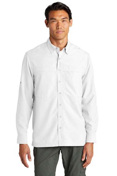 Port Authority W960 UV Daybreak Long Sleeve Button Down Shirt White Front