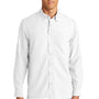 Port Authority Mens Daybreak Moisture Wicking Long Sleeve Button Down Shirt w/ Double Pockets - White
