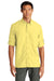 Port Authority W960 Mens Daybreak Moisture Wicking Long Sleeve Button Down Shirt w/ Double Pockets Yellow 3Q