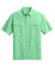 Port Authority W961 Mens Daybreak Moisture Wicking Short Sleeve Button Down Shirt w/ Double Pockets Bright Seafoam Green Flat Front