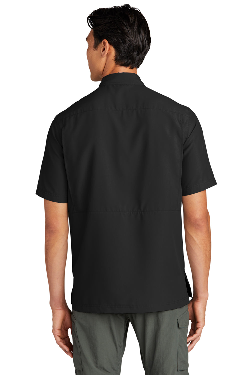 Port Authority W961 UV Daybreak Short Sleeve Button Down Shirt Deep Black Back
