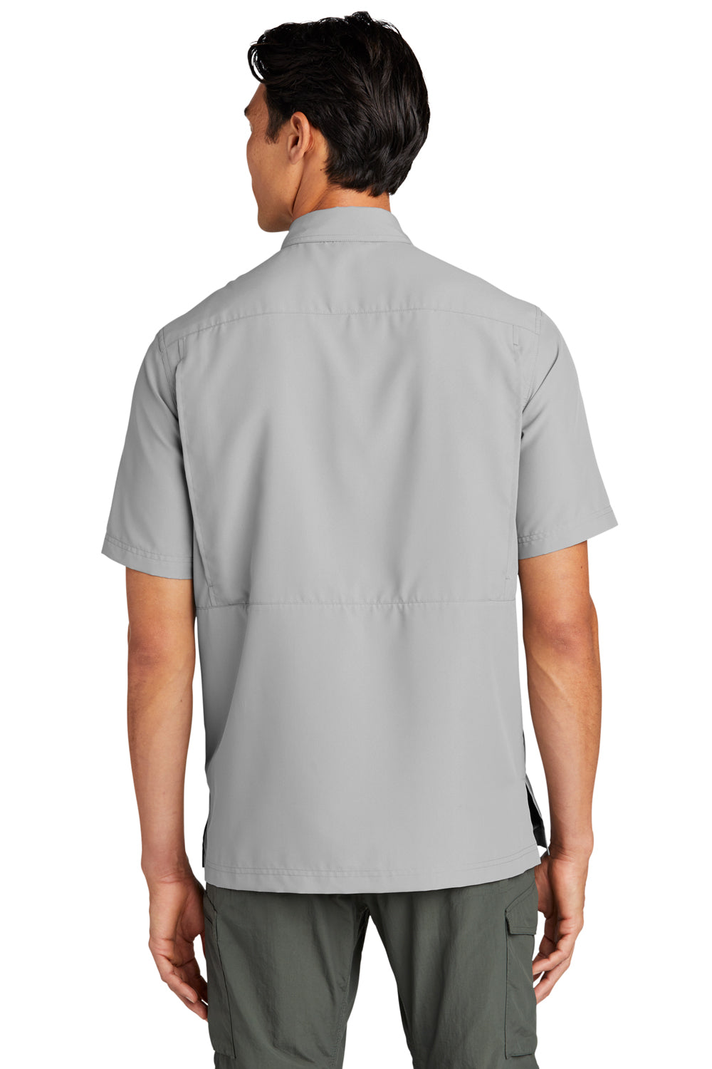 Port Authority W961 UV Daybreak Short Sleeve Button Down Shirt Gusty Grey Back