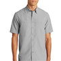 Port Authority Mens Daybreak Moisture Wicking Short Sleeve Button Down Shirt w/ Double Pockets - Gusty Grey