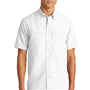 Port Authority Mens Daybreak Moisture Wicking Short Sleeve Button Down Shirt w/ Double Pockets - White