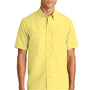 Port Authority Mens Daybreak Moisture Wicking Short Sleeve Button Down Shirt w/ Double Pockets - Yellow