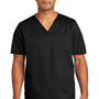 Wonderwink Mens WorkFlex Short Sleeve V-Neck Shirt w/ Pocket - Black