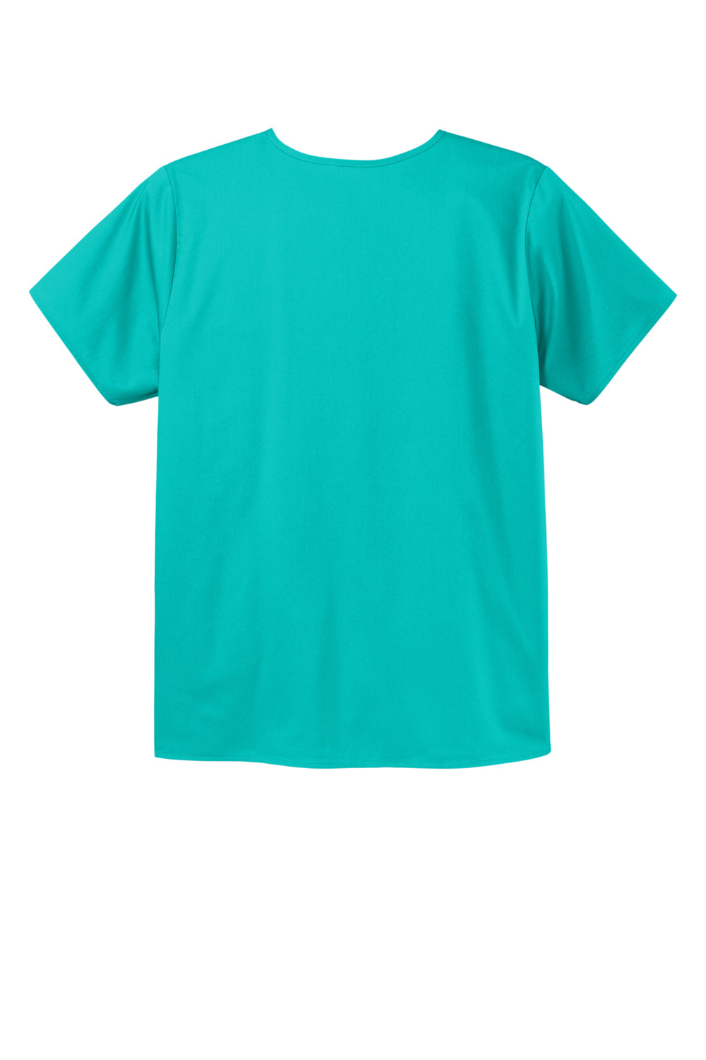 Wonderwink WW3160 WorkFlex Short Sleeve V-Neck Shirt w/ Pocket Teal Blue Flat Back