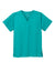 Wonderwink WW3160 WorkFlex Short Sleeve V-Neck Shirt w/ Pocket Teal Blue Flat Front