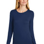 Wonderwink Womens Long Sleeve Crewneck Layer T-Shirt - Navy Blue