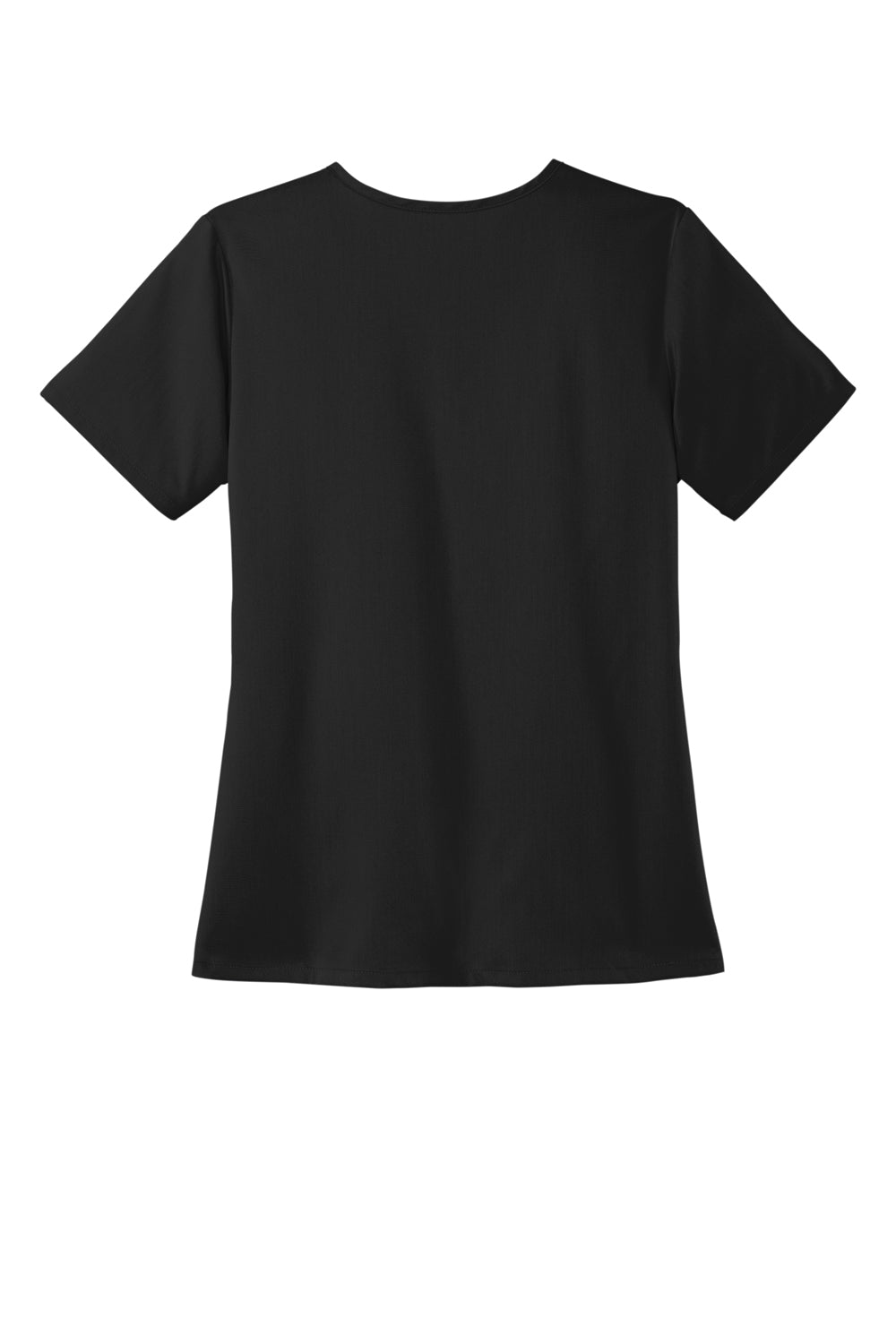 Wonderwink WW4168 Premiere Flex Short Sleeve V-Neck Shirt w/ Pockets Black Flat Back