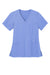 Wonderwink WW4168 Premiere Flex Short Sleeve V-Neck Shirt w/ Pockets Ceil Blue Flat Front