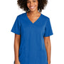 Wonderwink Womens Premiere Flex Short Sleeve V-Neck Shirt w/ Pockets - Royal Blue
