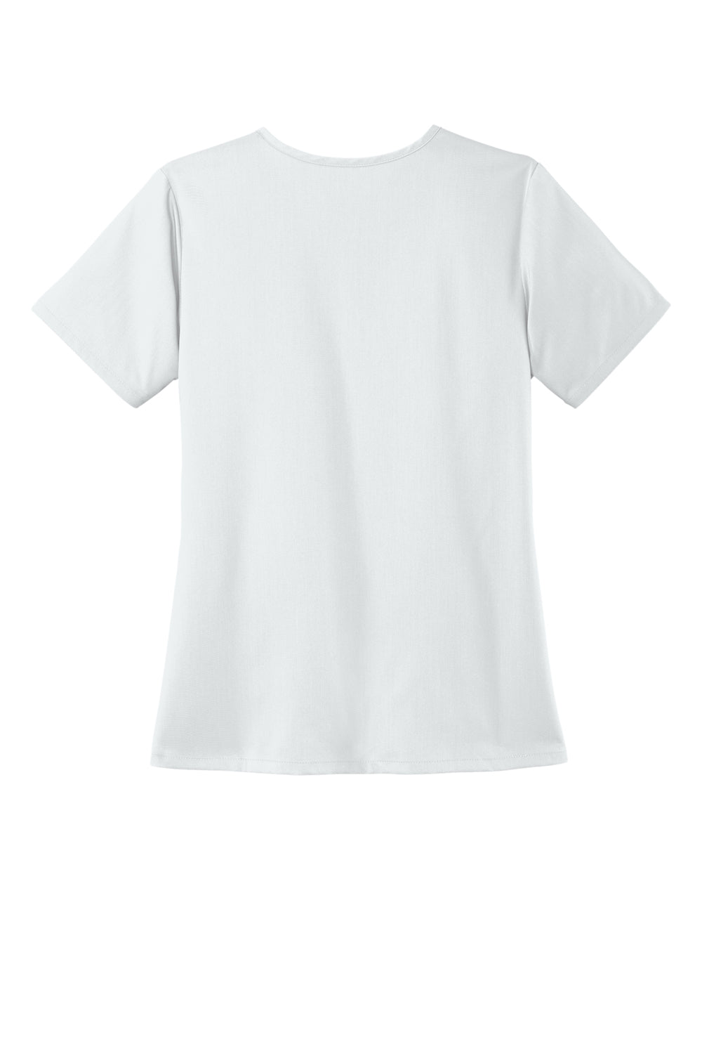 Wonderwink WW4168 Premiere Flex Short Sleeve V-Neck Shirt w/ Pockets White Flat Back