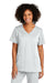 Wonderwink WW4168 Premiere Flex Short Sleeve V-Neck Shirt w/ Pockets White Front