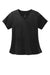 Wonderwink WW4268 Premiere Flex Short Sleeve V-Neck Mock Wrap Shirt Black Flat Front