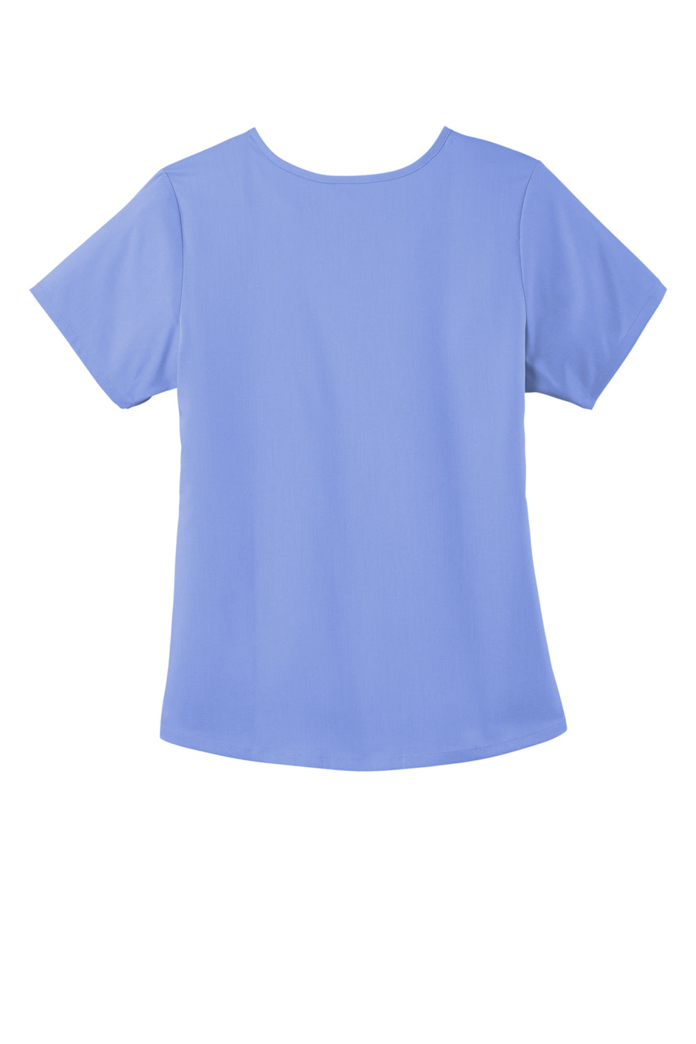 Wonderwink WW4268 Premiere Flex Short Sleeve V-Neck Mock Wrap Shirt Ceil Blue Flat Back
