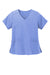 Wonderwink WW4268 Premiere Flex Short Sleeve V-Neck Mock Wrap Shirt Ceil Blue Flat Front