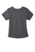Wonderwink WW4268 Premiere Flex Short Sleeve V-Neck Mock Wrap Shirt Pewter Grey Flat Back