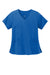 Wonderwink WW4268 Premiere Flex Short Sleeve V-Neck Mock Wrap Shirt Royal Blue Flat Front
