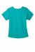 Wonderwink WW4268 Premiere Flex Short Sleeve V-Neck Mock Wrap Shirt Teal Blue Flat Back