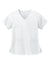 Wonderwink WW4268 Premiere Flex Short Sleeve V-Neck Mock Wrap Shirt White Flat Front