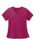 Wonderwink WW4268 Premiere Flex Short Sleeve V-Neck Mock Wrap Shirt Wine Flat Front