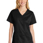 Wonderwink Womens WorkFlex Short Sleeve V-Neck Shirt w/ Pockets - Black