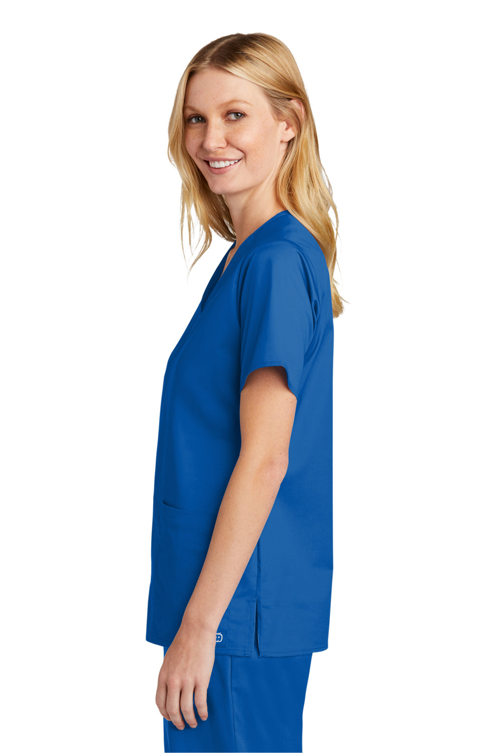 Wonderwink WW4560 WorkFlex Short Sleeve V-Neck Shirt Royal Blue Side