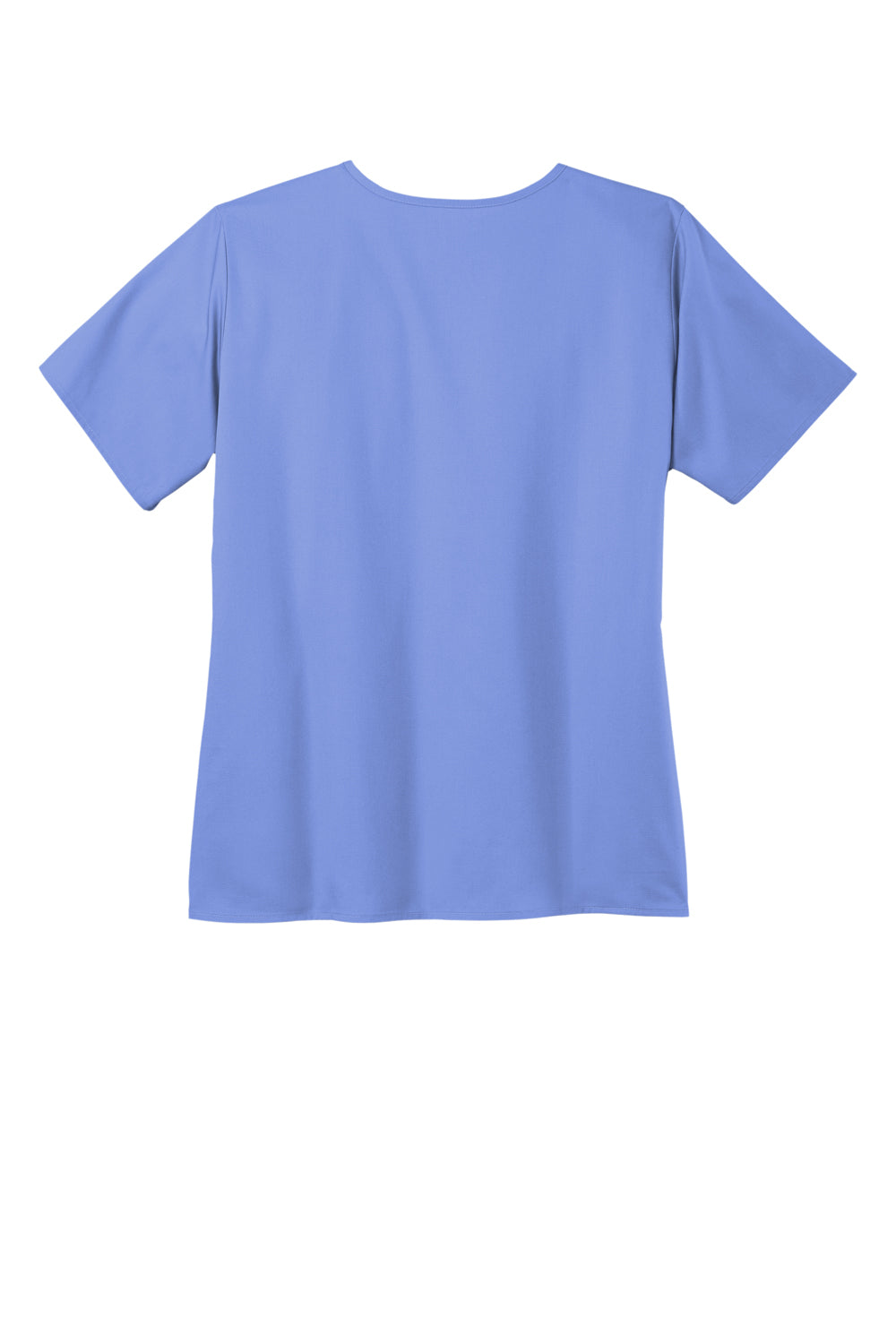 Wonderwink WW4760 WorkFlex Short Sleeve V-Neck Mock Wrap Shirt Ceil Blue Flat Back