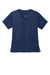 Wonderwink WW4760 WorkFlex Short Sleeve V-Neck Mock Wrap Shirt Navy Blue Flat Front