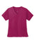 Wonderwink WW4760 WorkFlex Short Sleeve V-Neck Mock Wrap Shirt Wine Flat Front