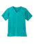 Wonderwink WW5068 Premiere Flex Short Sleeve V-Neck Shirt Teal Blue Flat Front