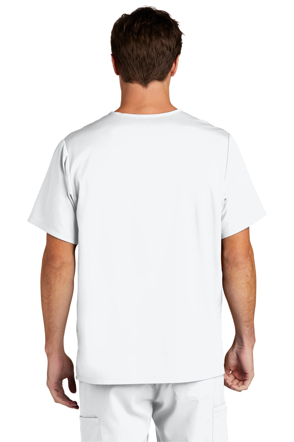 Wonderwink WW5068 Premiere Flex Short Sleeve V-Neck Shirt White Back