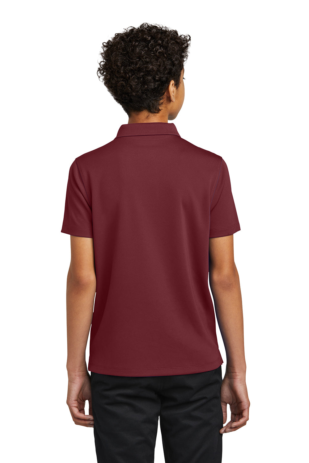 Port Authority Y110 Youth Dry Zone Moisture Wicking Short Sleeve Polo Shirt Burgundy Back