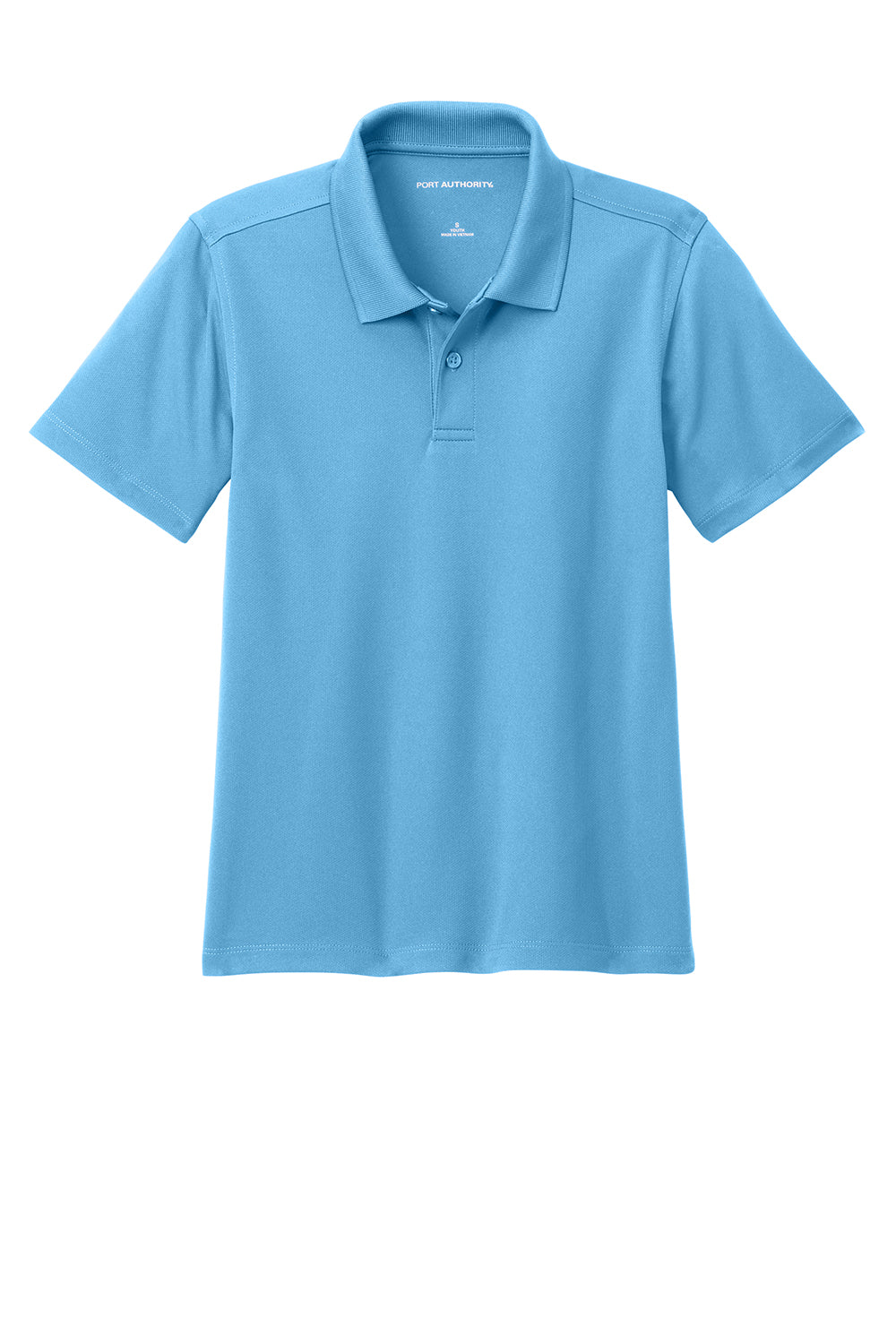 Port Authority Y110 Youth Dry Zone Moisture Wicking Short Sleeve Polo Shirt Carolina Blue Flat Front