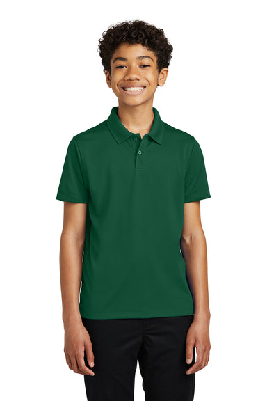Port Authority Y110 Youth Dry Zone Moisture Wicking Short Sleeve Polo Shirt Deep Forest Green Front