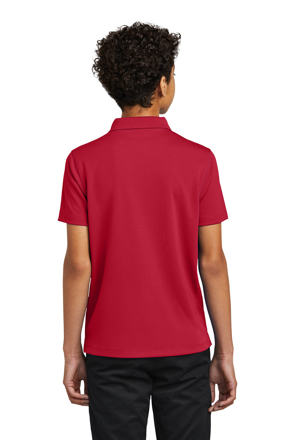 Port Authority Y110 Youth Dry Zone Moisture Wicking Short Sleeve Polo Shirt Rich Red Back