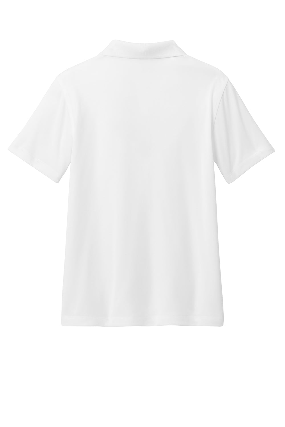 Port Authority Y110 Youth Dry Zone Moisture Wicking Short Sleeve Polo Shirt White Flat Back