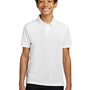 Port Authority Youth Dry Zone Moisture Wicking Short Sleeve Polo Shirt - White - NEW