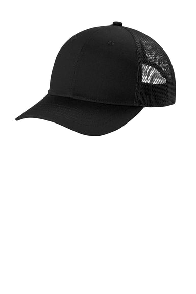 Port Authority YC112 Snapback Trucker Hat Black Front